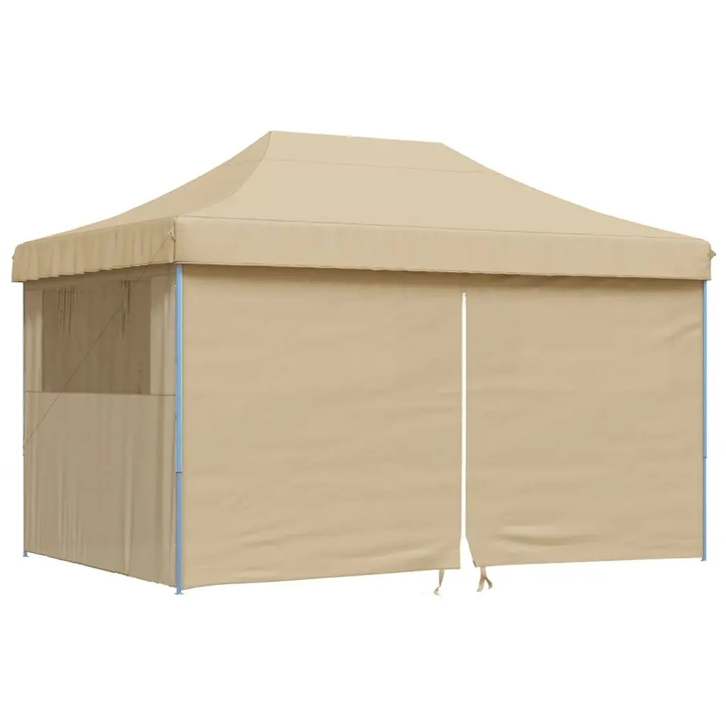 Foldable Pop-Up Party Tent with Beige Sidewalls