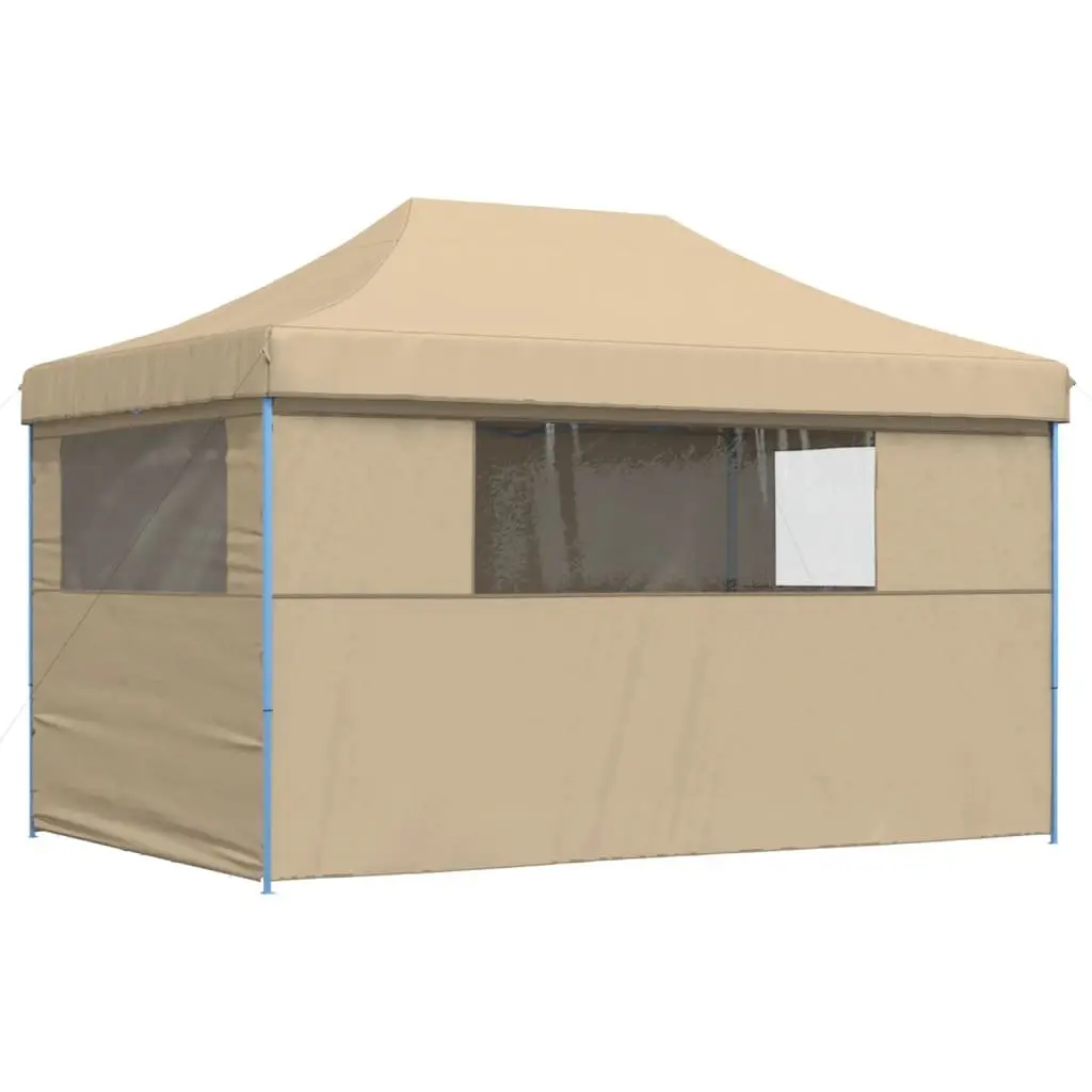 Foldable Pop-Up Party Tent with Beige Sidewalls