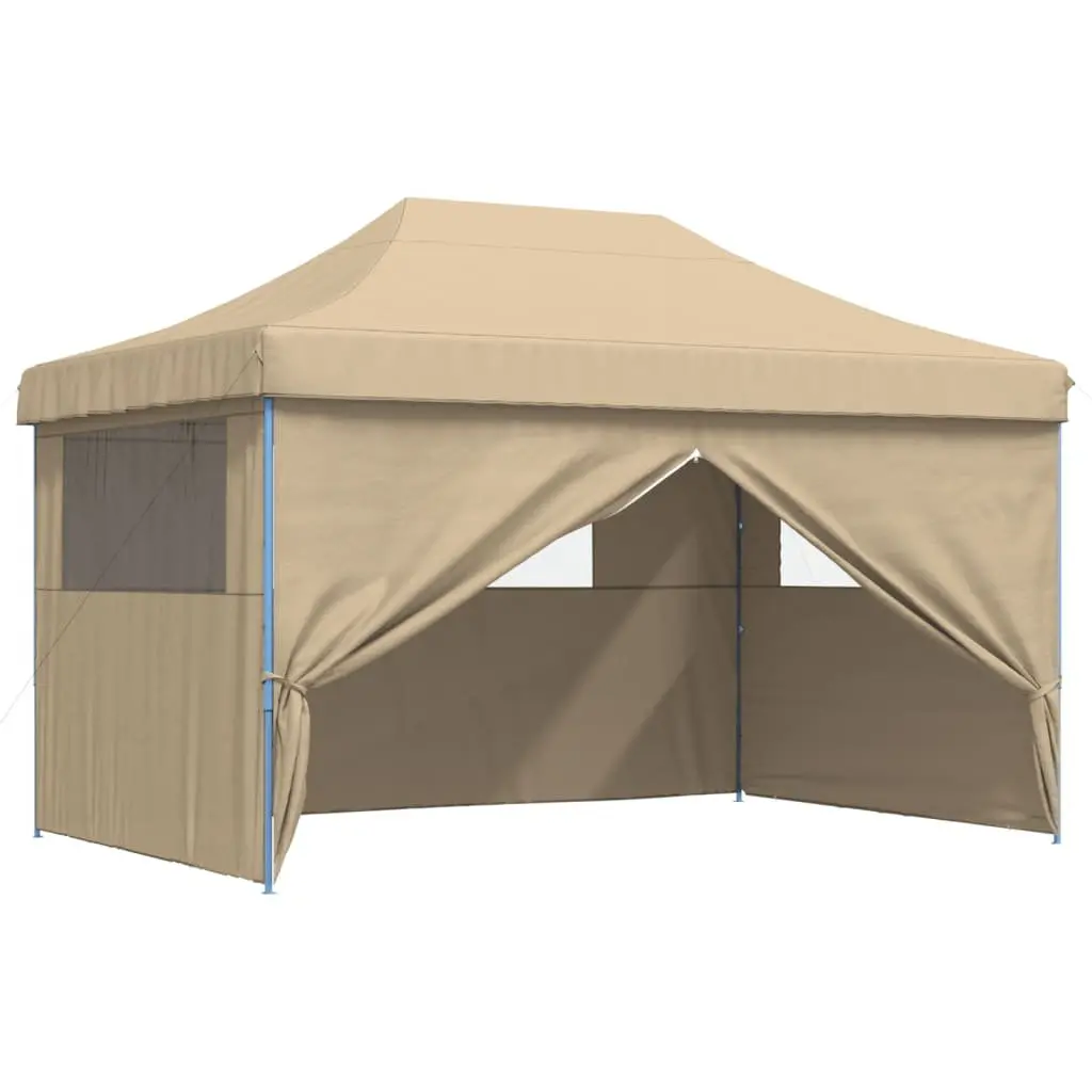 Foldable Pop-Up Party Tent with Beige Sidewalls