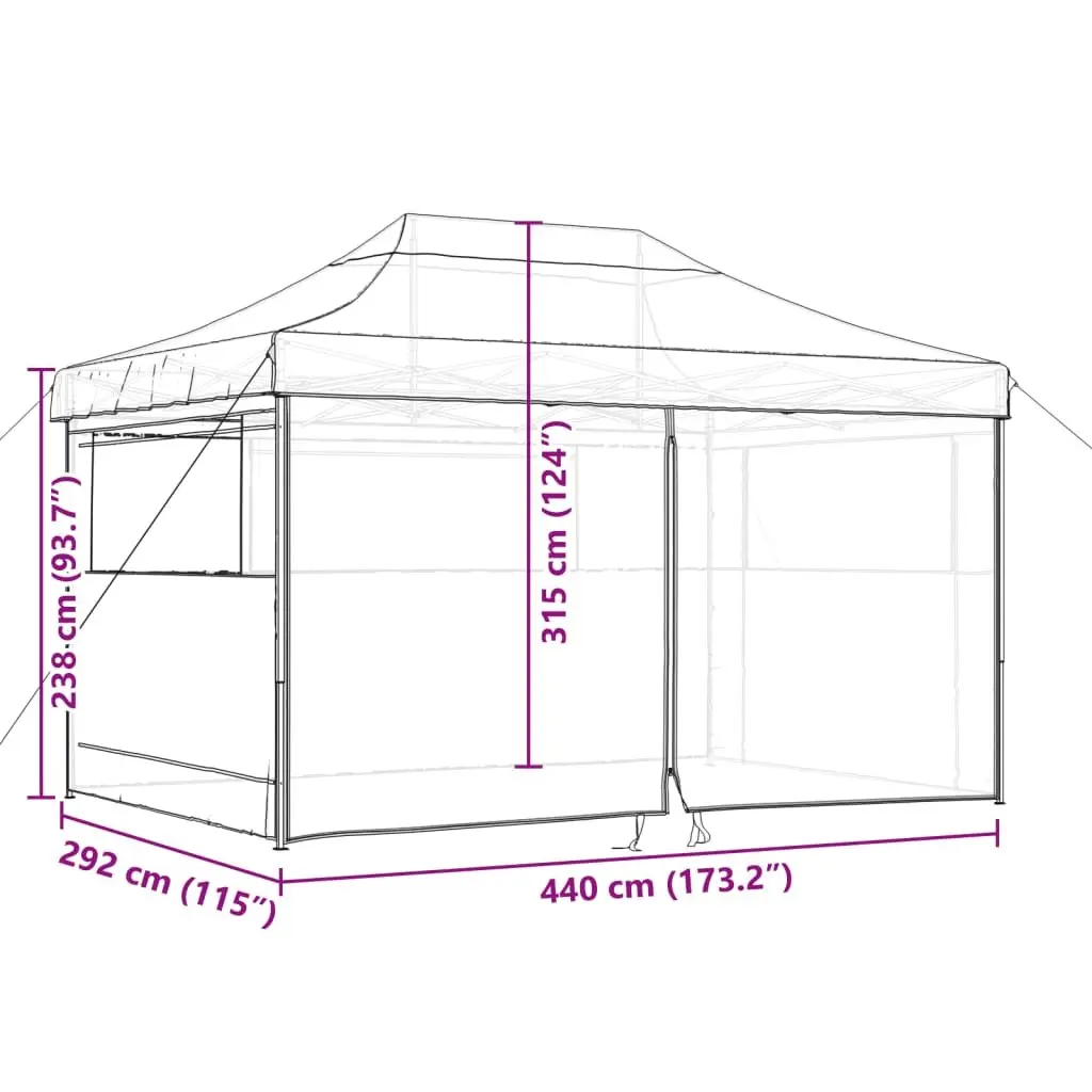 Foldable Pop-Up Party Tent with Beige Sidewalls
