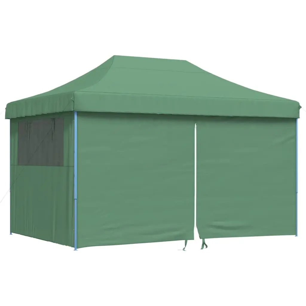 Pop-Up Party Tent Oxford Fabric Green 4 Sidewalls Outdoor Gazebo