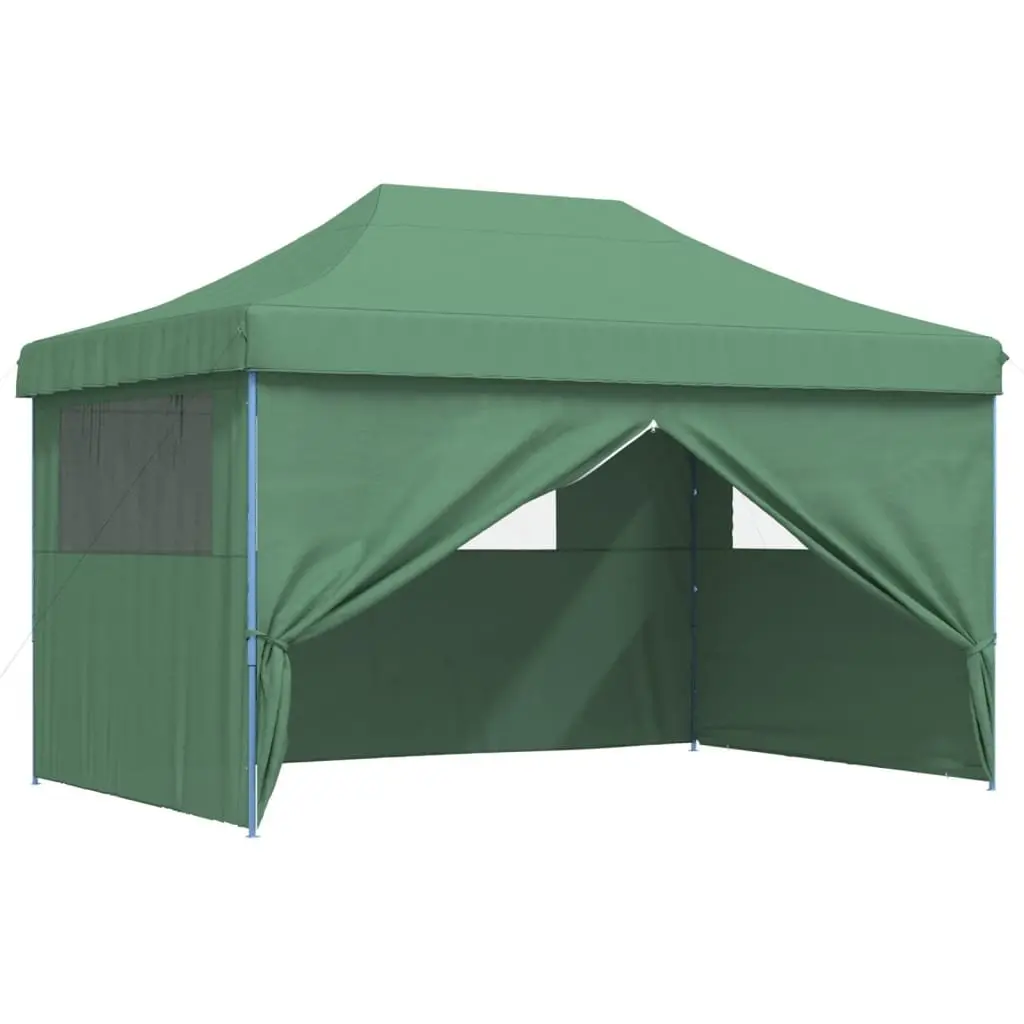Pop-Up Party Tent Oxford Fabric Green 4 Sidewalls Outdoor Gazebo