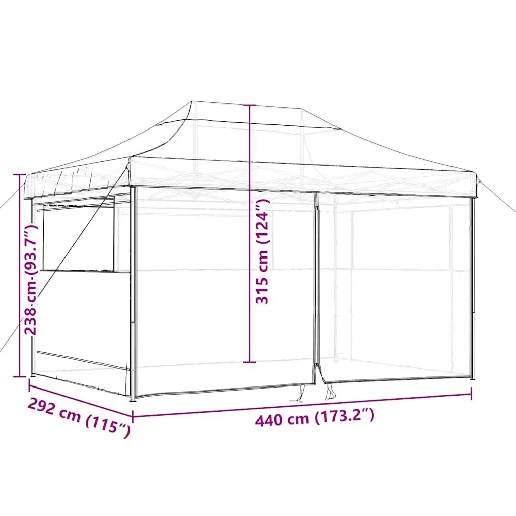 Foldable Pop-Up Party Tent with Four Sidewalls