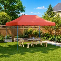 Sturdy Foldable Pop-Up Party Tent in Orange - 410x279x315cm