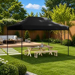 Durable Black Foldable Pop-Up Party Tent for Events