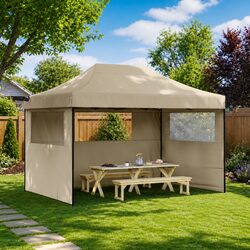 Durable Foldable Pop-Up Party Tent with 3 Sidewalls
