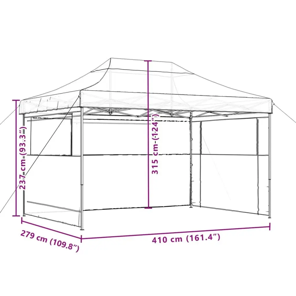 Red Pop-Up Party Tent with 3 Sidewalls