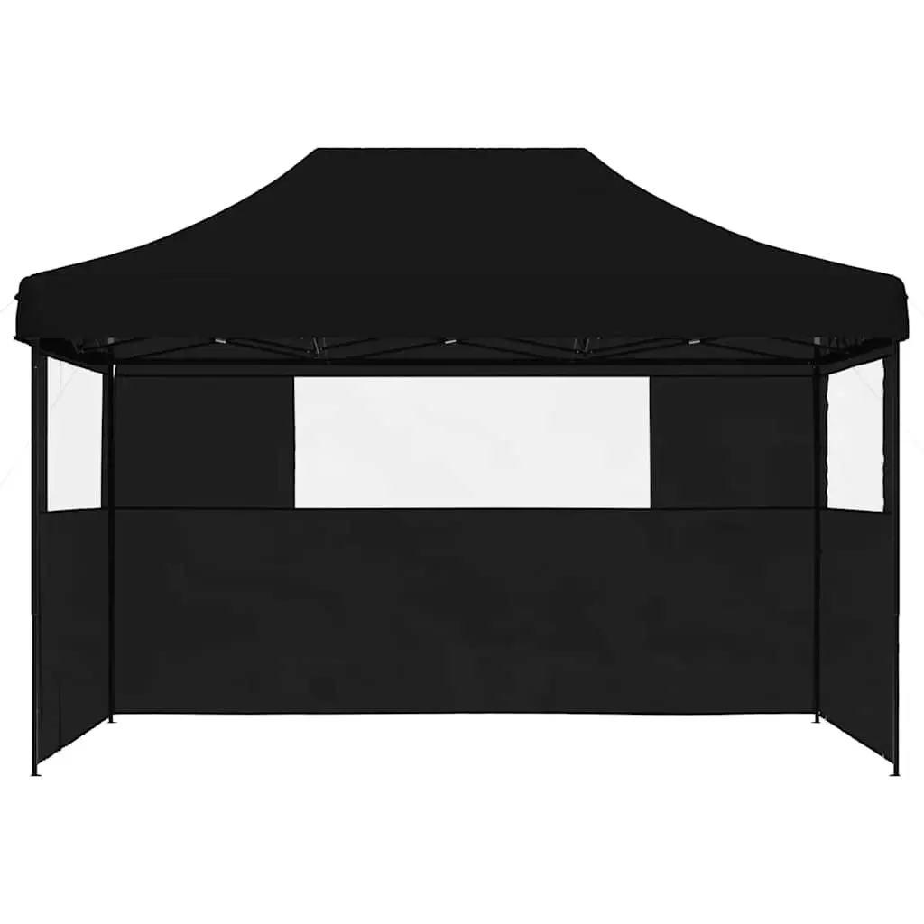 Pop-Up Party Tent Oxford Fabric 3 Sidewalls Black