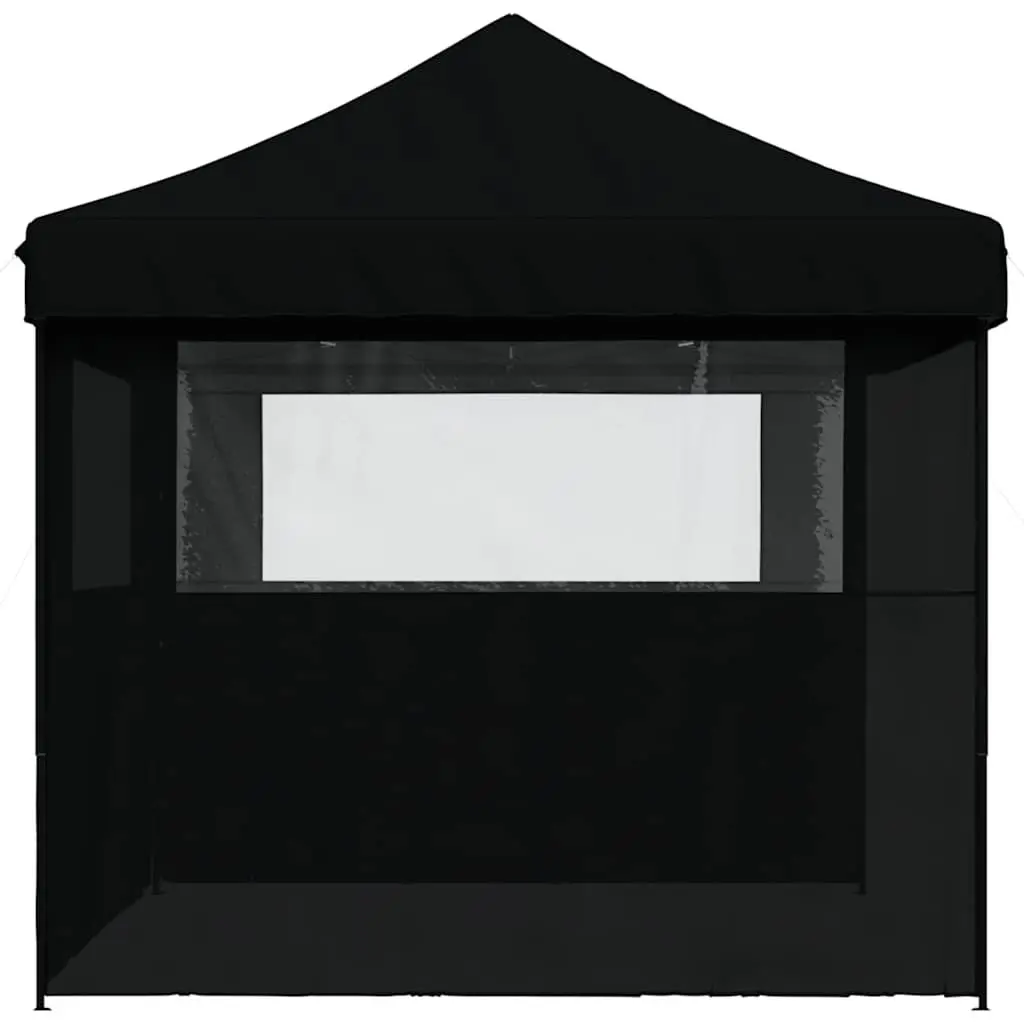 Pop-Up Party Tent Oxford Fabric 3 Sidewalls Black