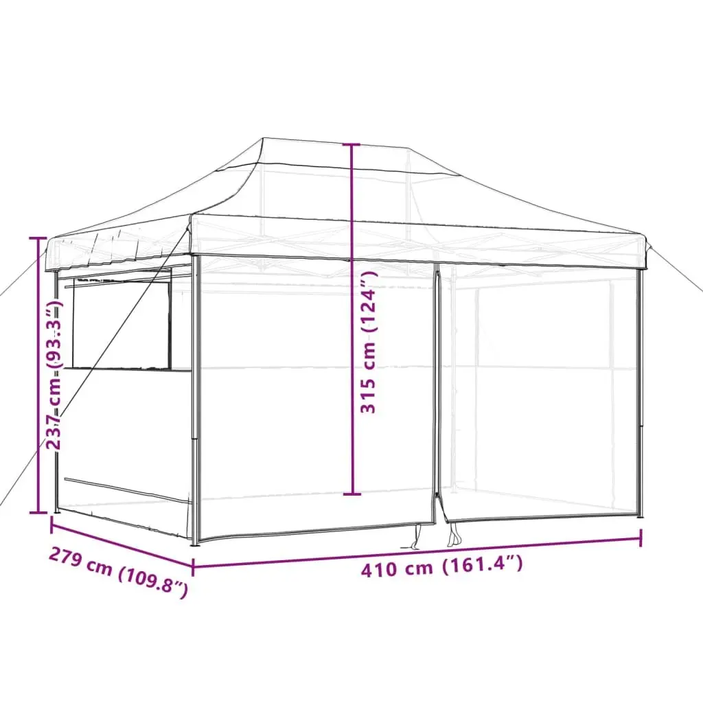 Foldable Pop-Up Party Tent Oxford Fabric Beige 4 Sidewalls