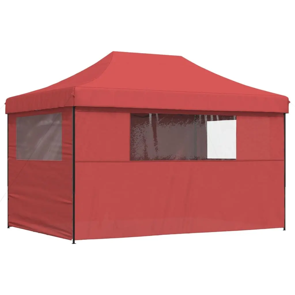 Red Foldable Party Tent with 4 Sidewalls