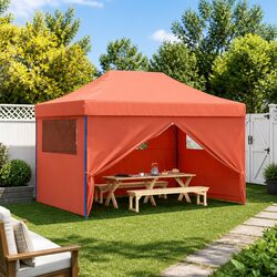 Durable Orange Pop-Up Party Tent with Sidewalls
