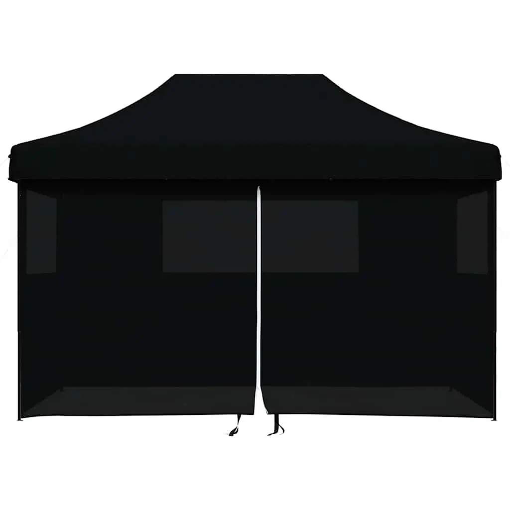 Black Foldable Party Tent with Four Sidewalls