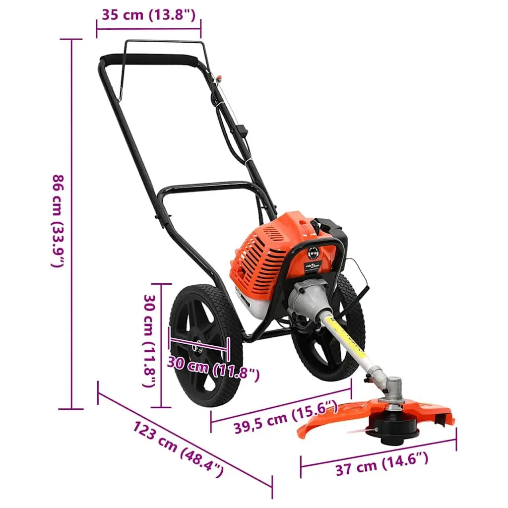 Brush Cutter with Wheels and 52cc Engine