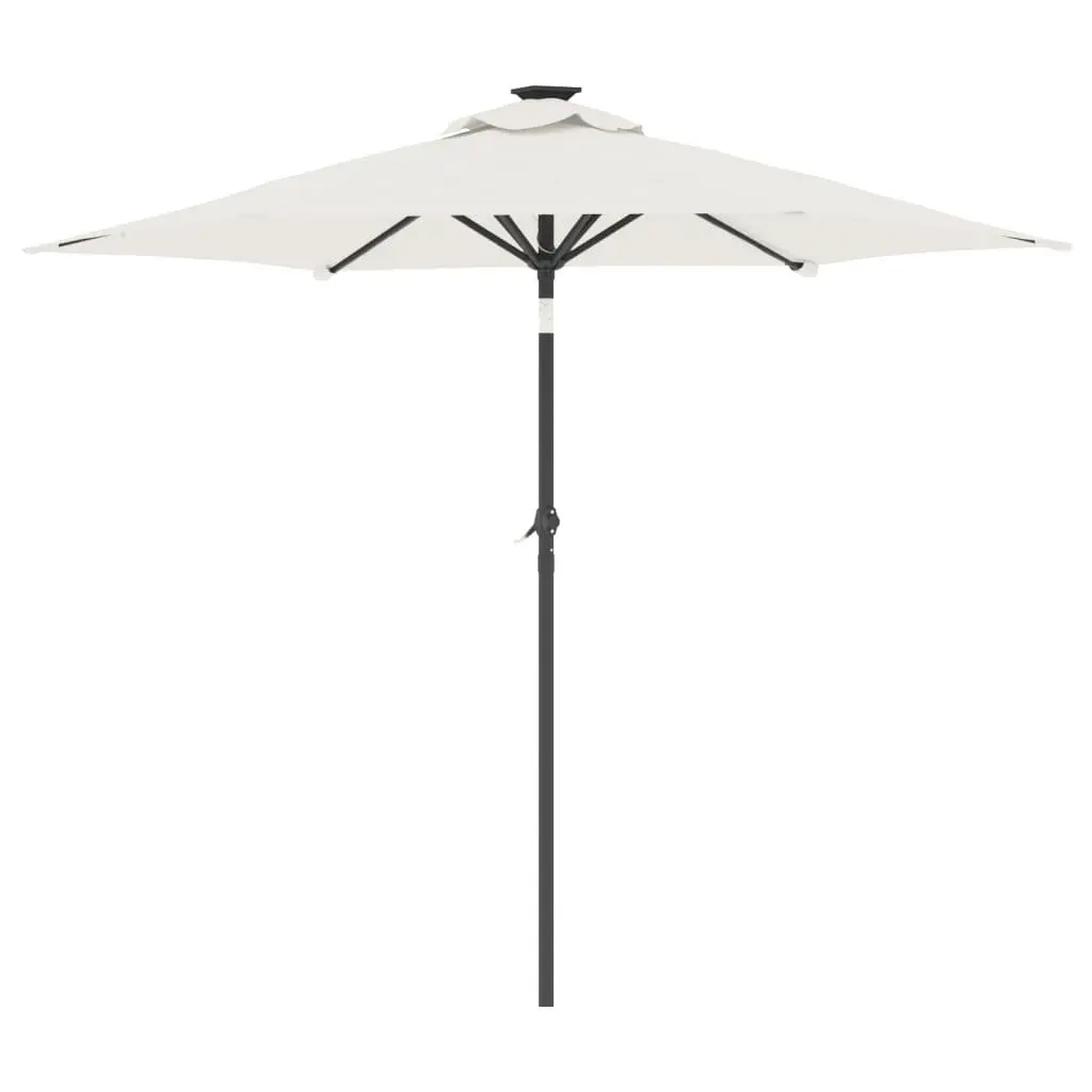 Garden Parasol Steel Polyester 225x225x212cm White