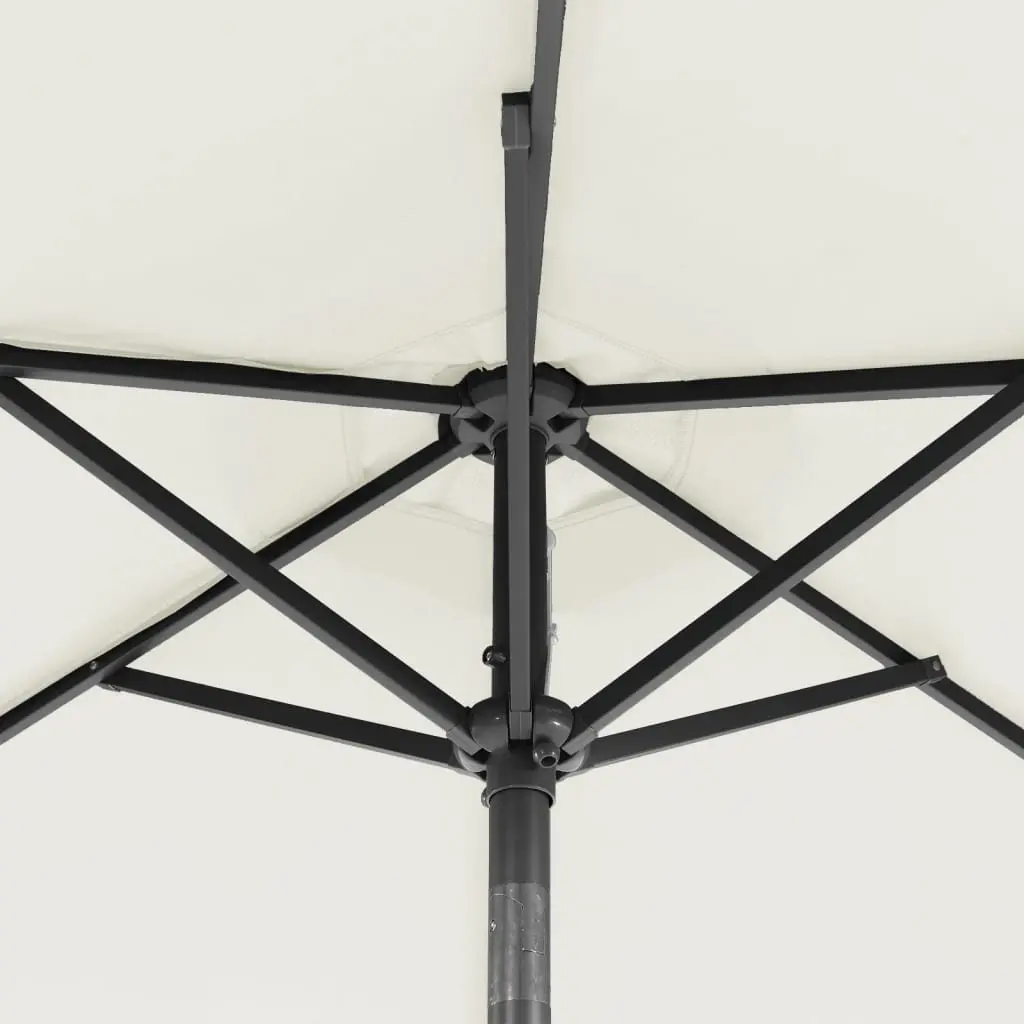 Garden Parasol Steel Polyester 225x225x212cm White