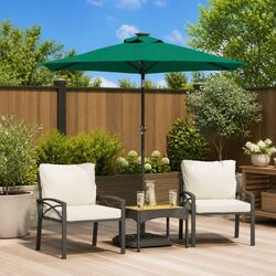 Sturdy Green Garden Parasol with Crank and Tilt