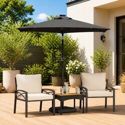 Sturdy Garden Parasol Outdoor Umbrella with Crank & Tilt