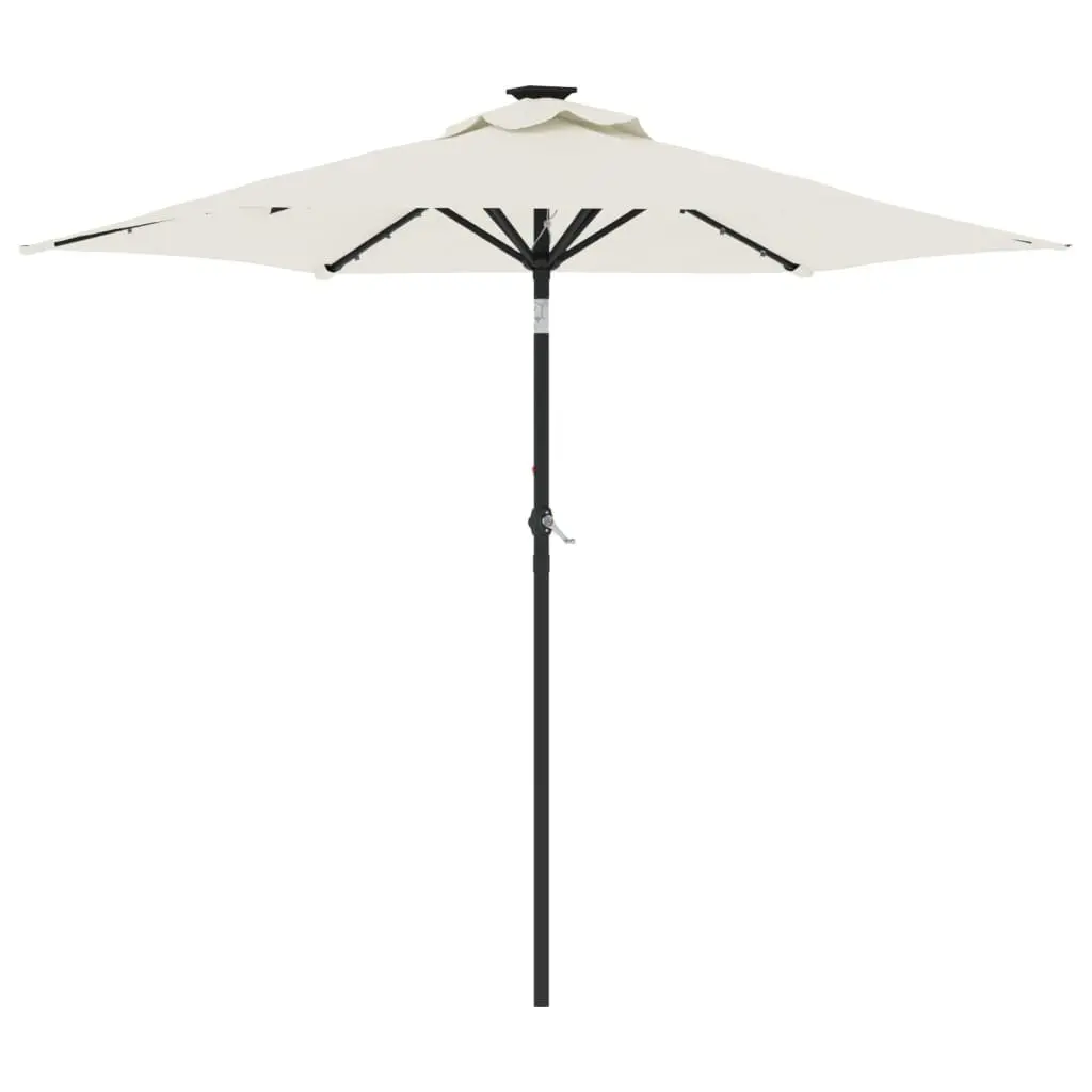 Garden Parasol Polyester 225x225x212cm White with LED Lights