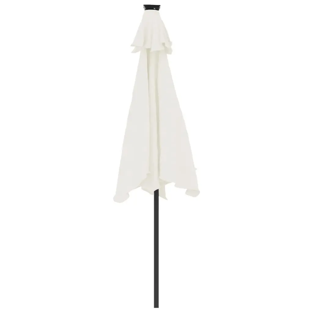 Garden Parasol Polyester 225x225x212cm White with LED Lights