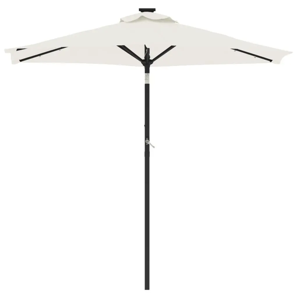 Garden Parasol Polyester 225x225x212cm White with LED Lights