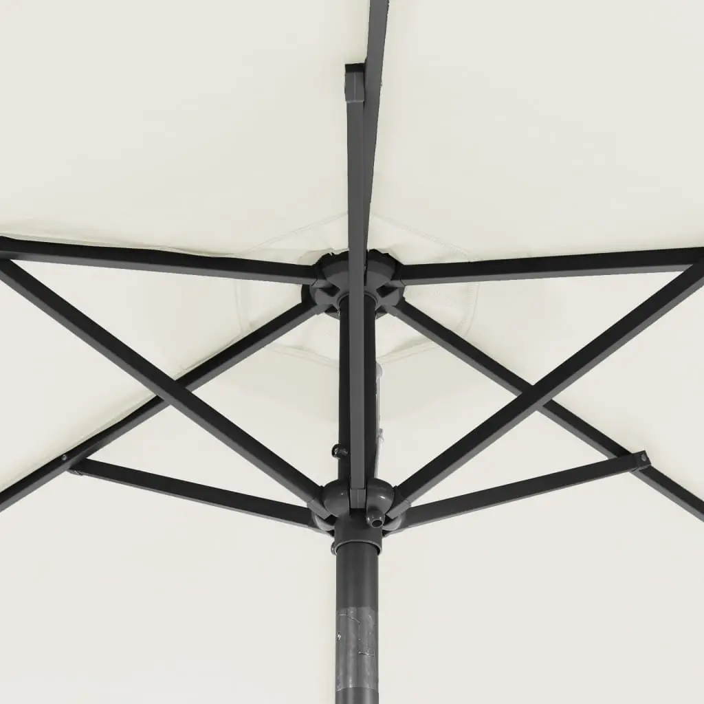 Garden Parasol Polyester 225x225x212cm White with LED Lights