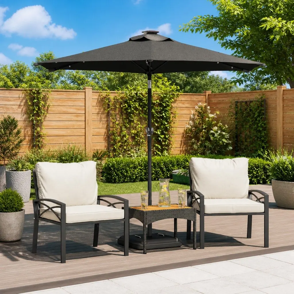 Garden Parasol with Integrated LED Lights