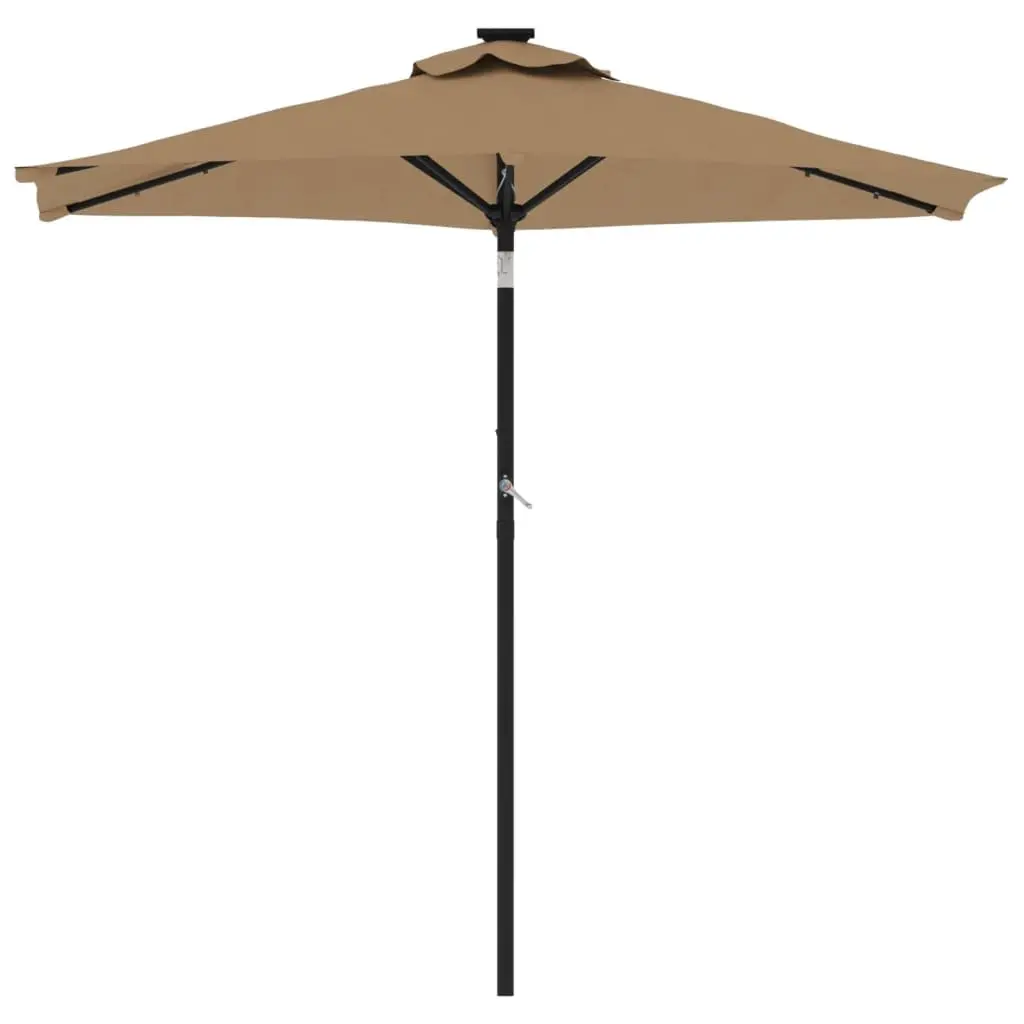 Garden Parasol with LED Lights and Crank Mechanism