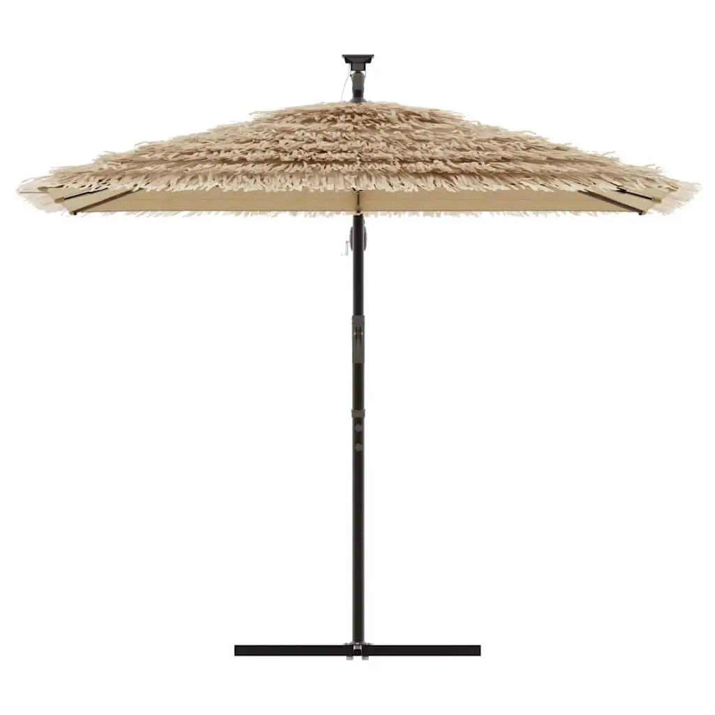 Brown Garden Parasol with Crank Mechanism