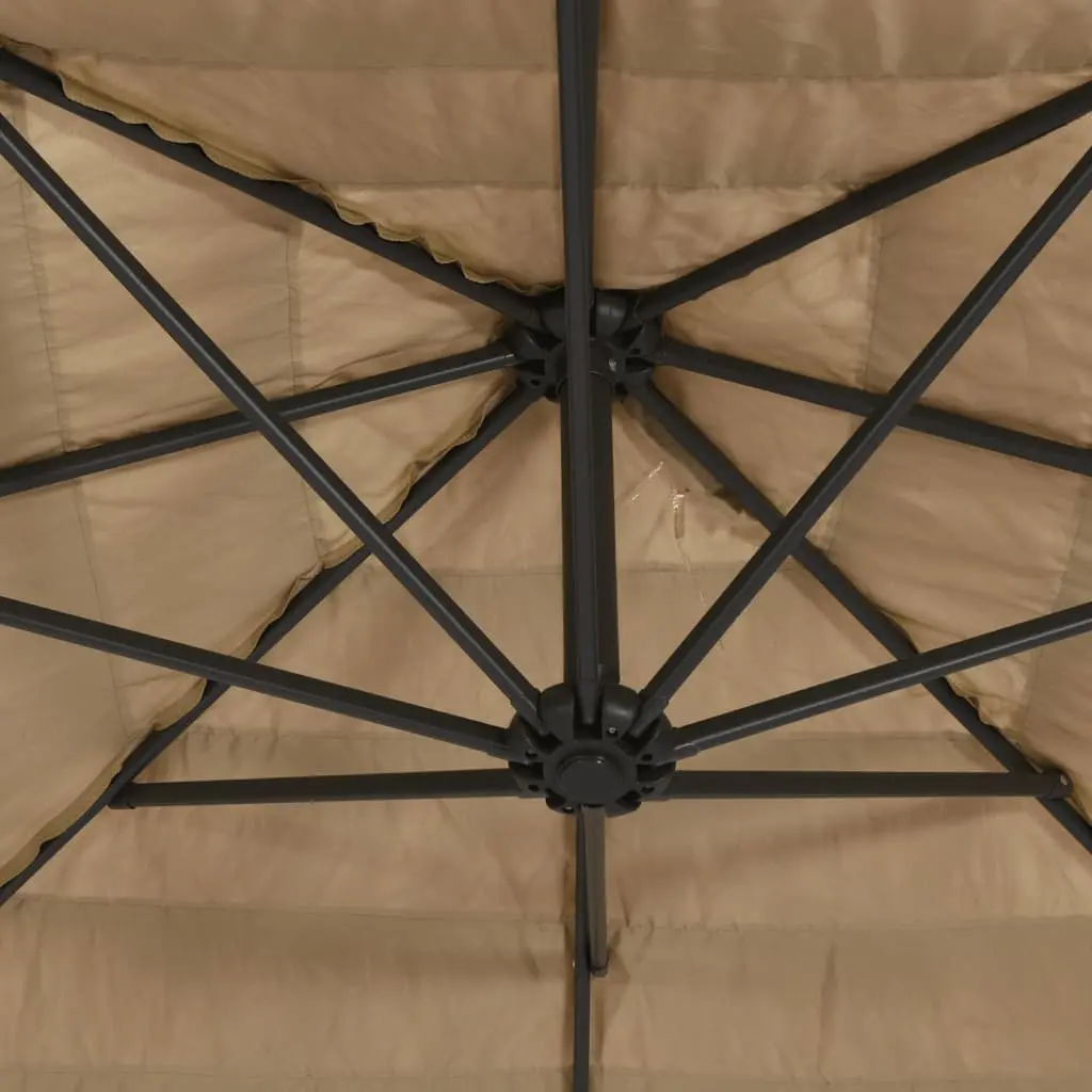 Brown Garden Parasol with Crank Mechanism