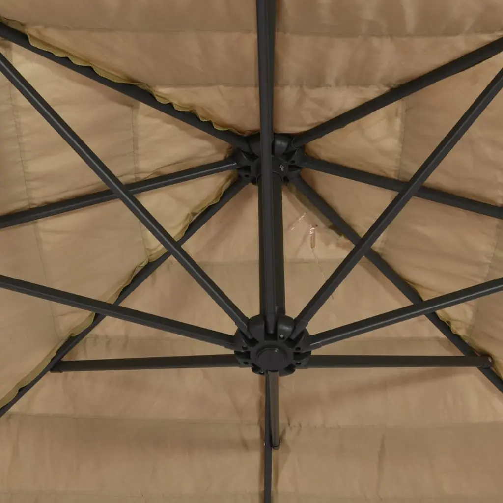 Garden Parasol Polyester 248cm Brown Square Canopy