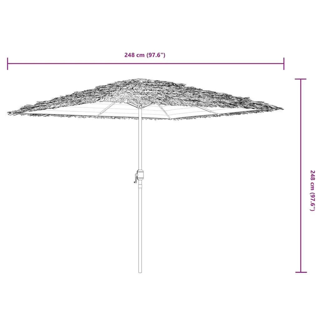 Garden Parasol Polyester 248cm Brown Square Canopy