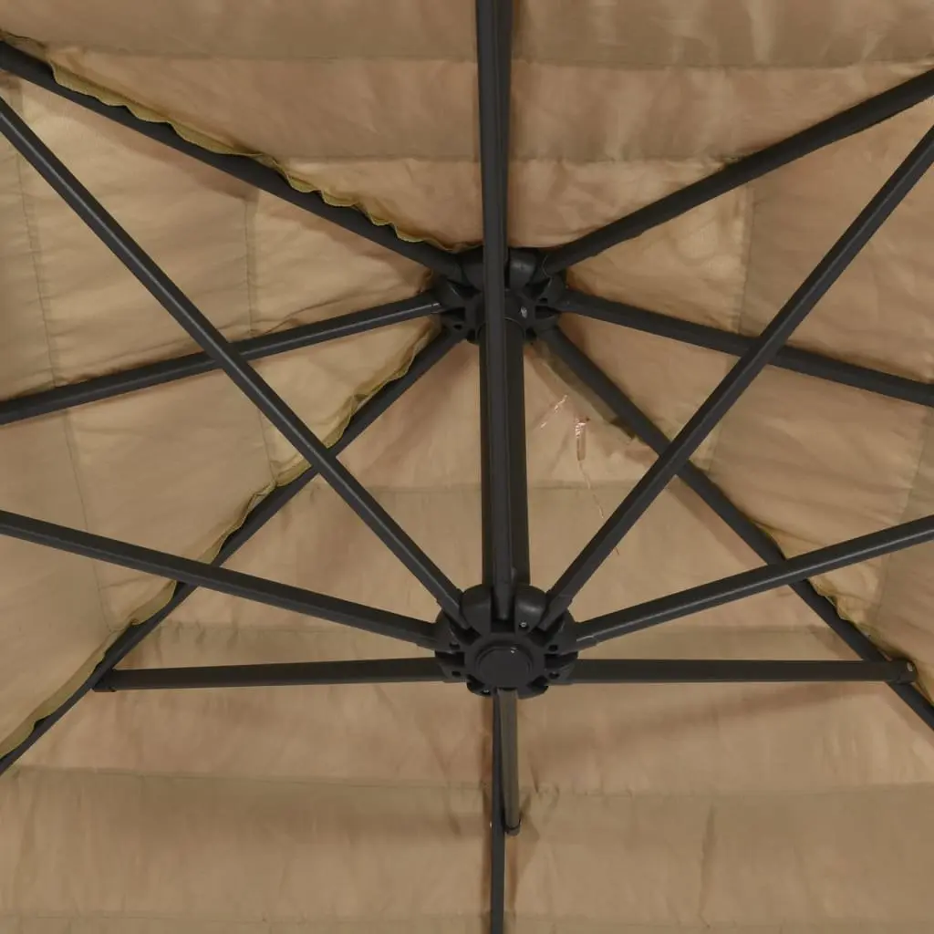 Brown Garden Parasol with Crank Mechanism 268cm