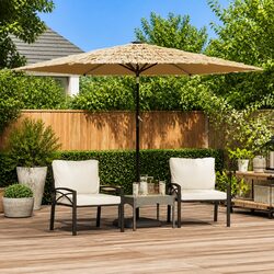 Brown Outdoor Garden Parasol Umbrella 288x288x225cm