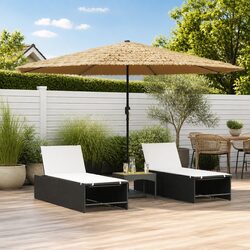 Sturdy Garden Parasol with Crank Mechanism - Brown 388x388x248cm