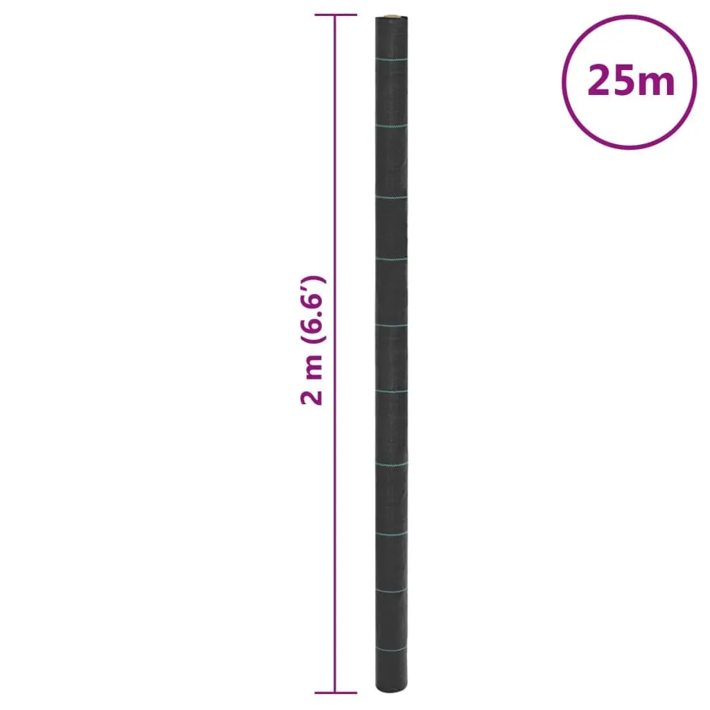 Black Weed Control Membrane 2x25 m PP Landscape Fabric