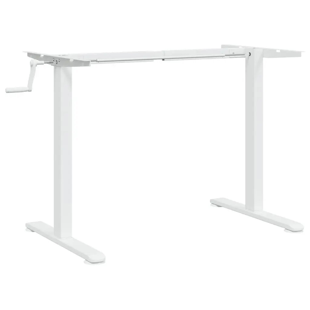 Adjustable Standing Desk Frame White Steel Height Riser Office Workstation