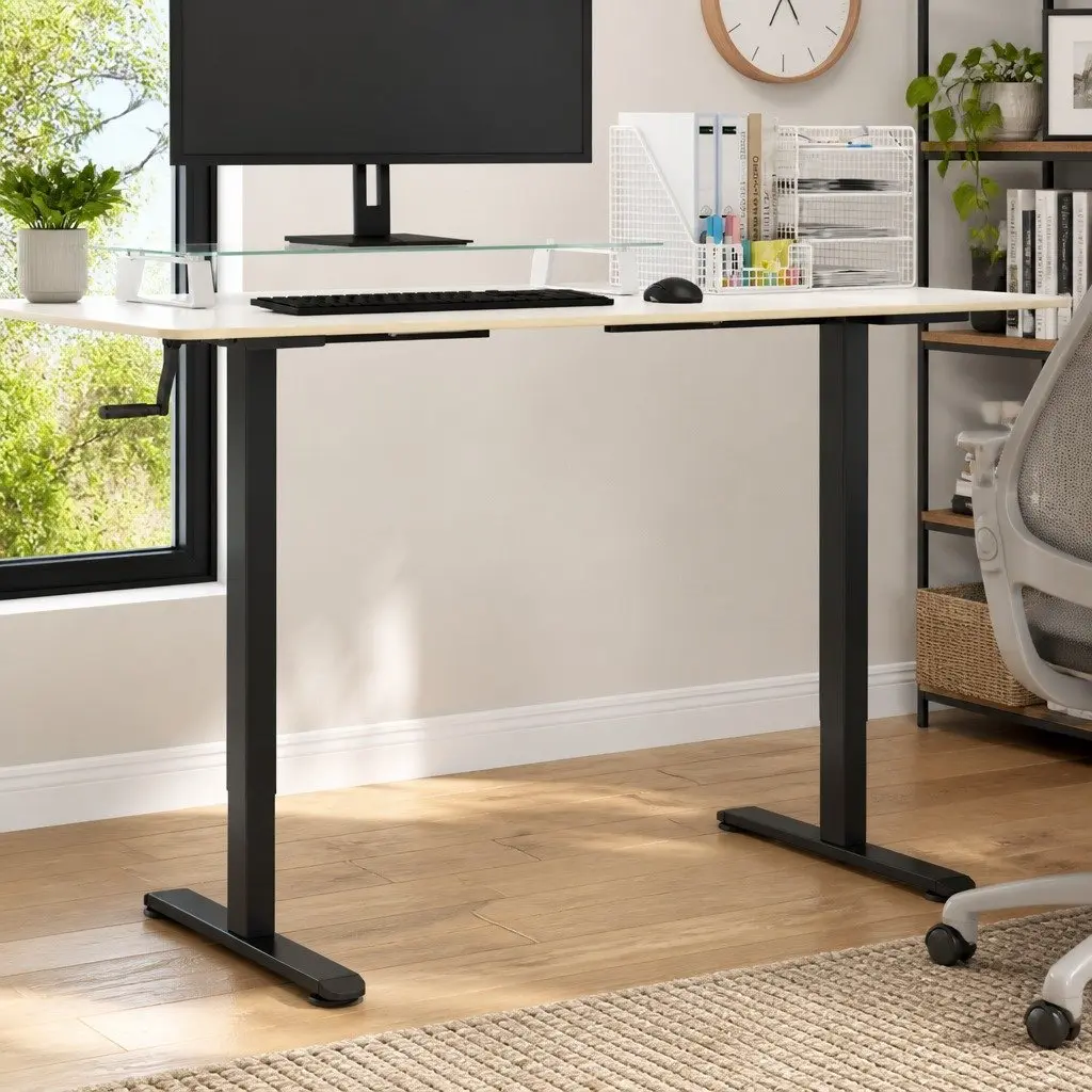 Adjustable Black Steel Standing Desk Frame
