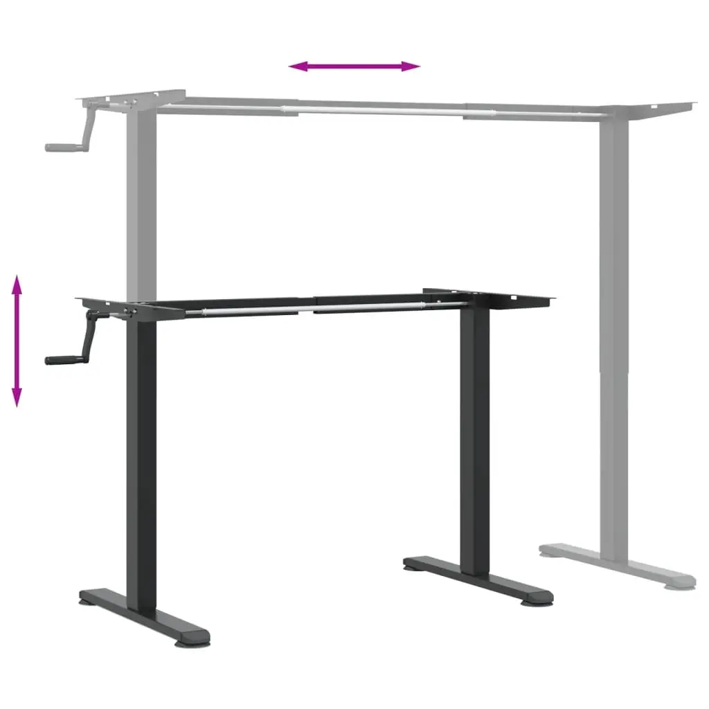 Adjustable Black Steel Standing Desk Frame