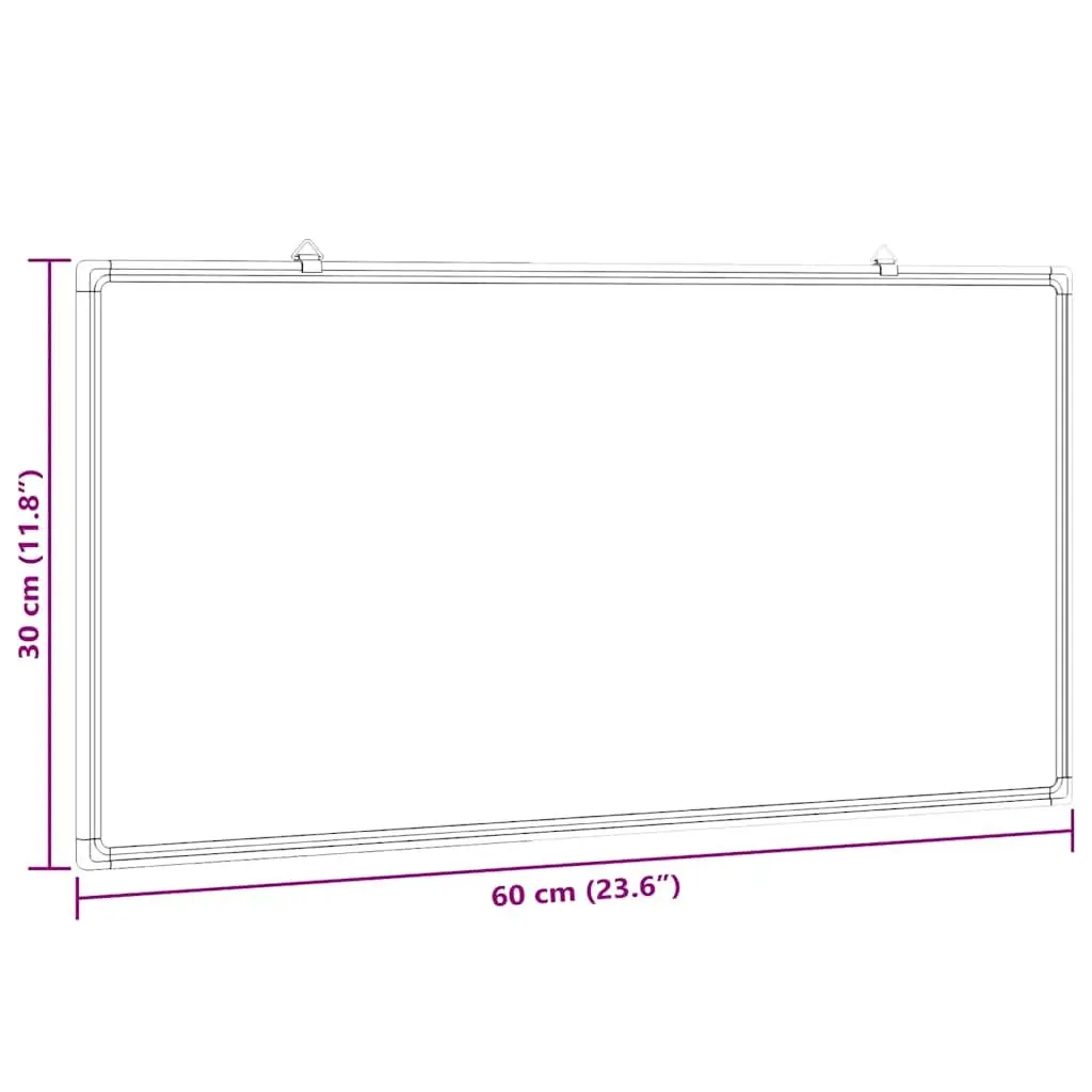 Magnetic Whiteboard Lacquer-coated 60x30cm Aluminium Wall-Mounted