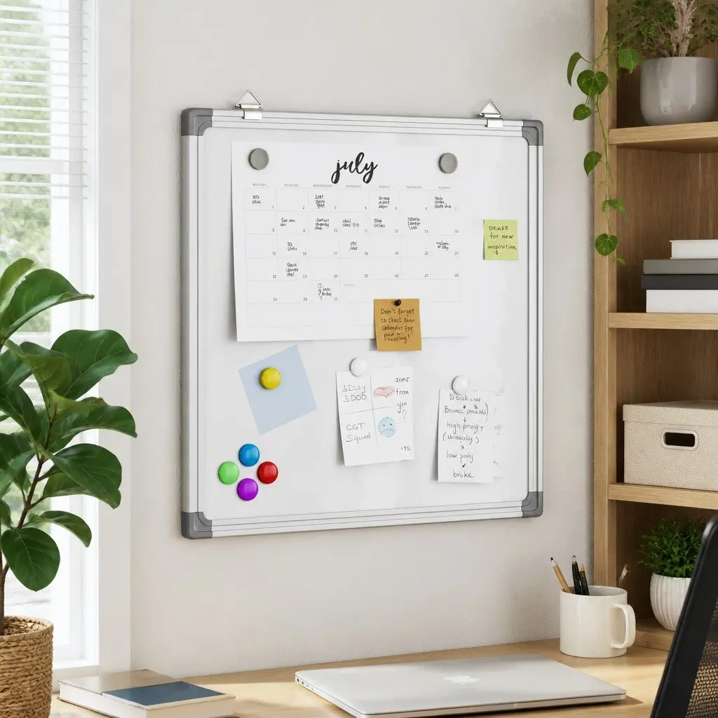 Magnetic Whiteboard 60x60cm for Home or Office