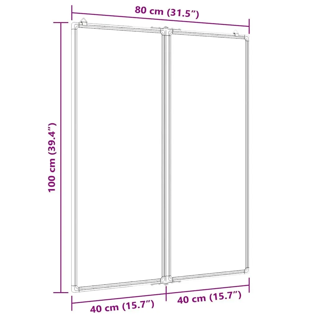 Foldable Two Panel Magnetic Whiteboard