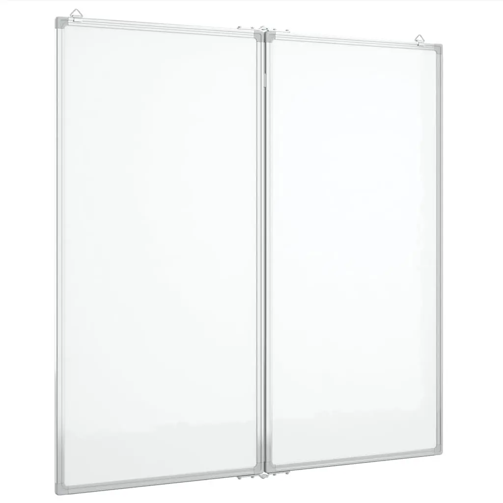 Foldable Magnetic Whiteboard Aluminium 100 x 100 cm White