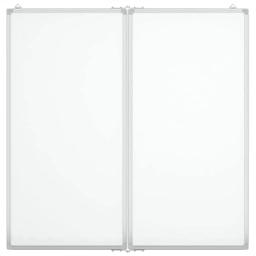 Foldable Magnetic Whiteboard Aluminium 100 x 100 cm White