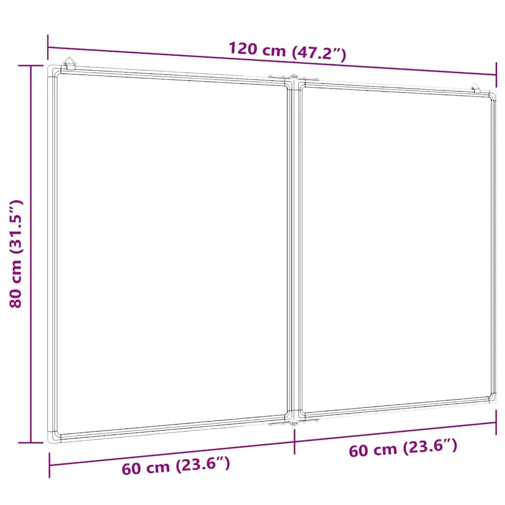 Foldable Dual Panel Magnetic Whiteboard for Office