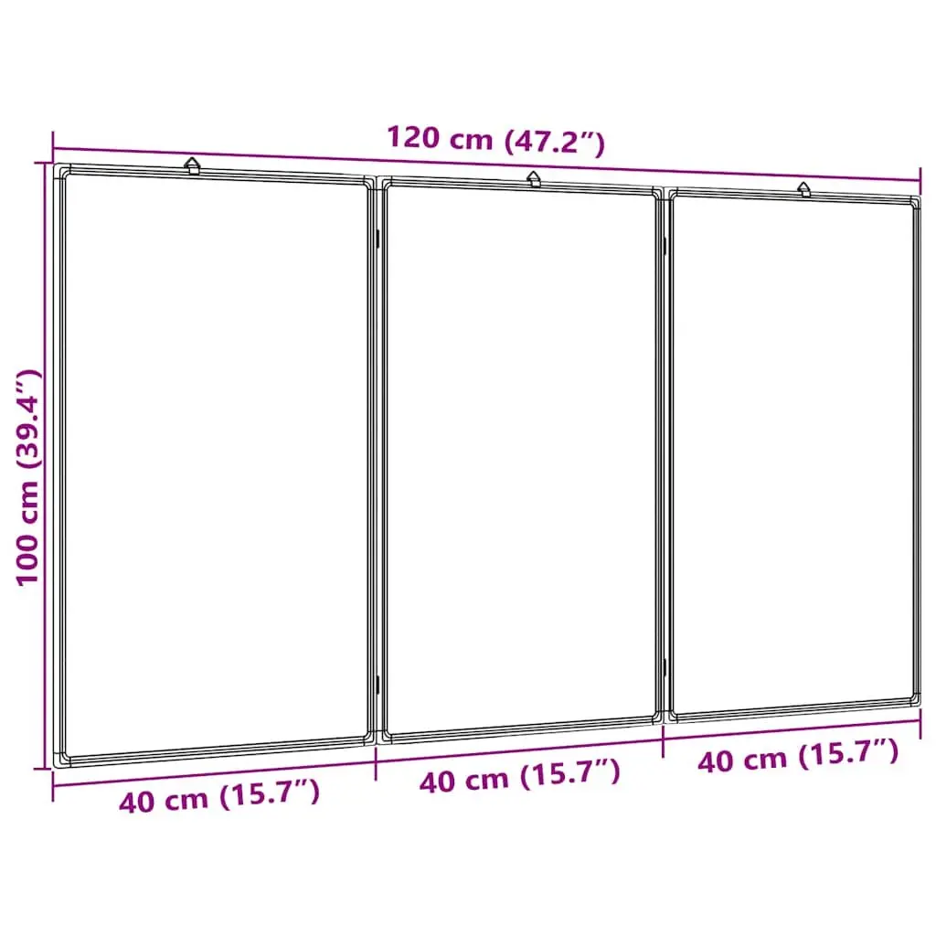 Foldable Magnetic Whiteboard with Two Panels for Presentations