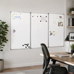 Foldable Magnetic Whiteboard with Two Panels for Presentations
