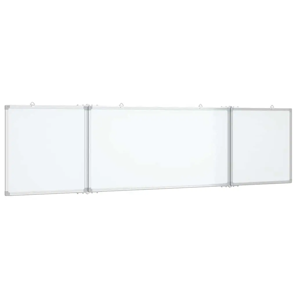 Magnetic Whiteboard Aluminium Foldable Two Panel 160 x 40 cm White