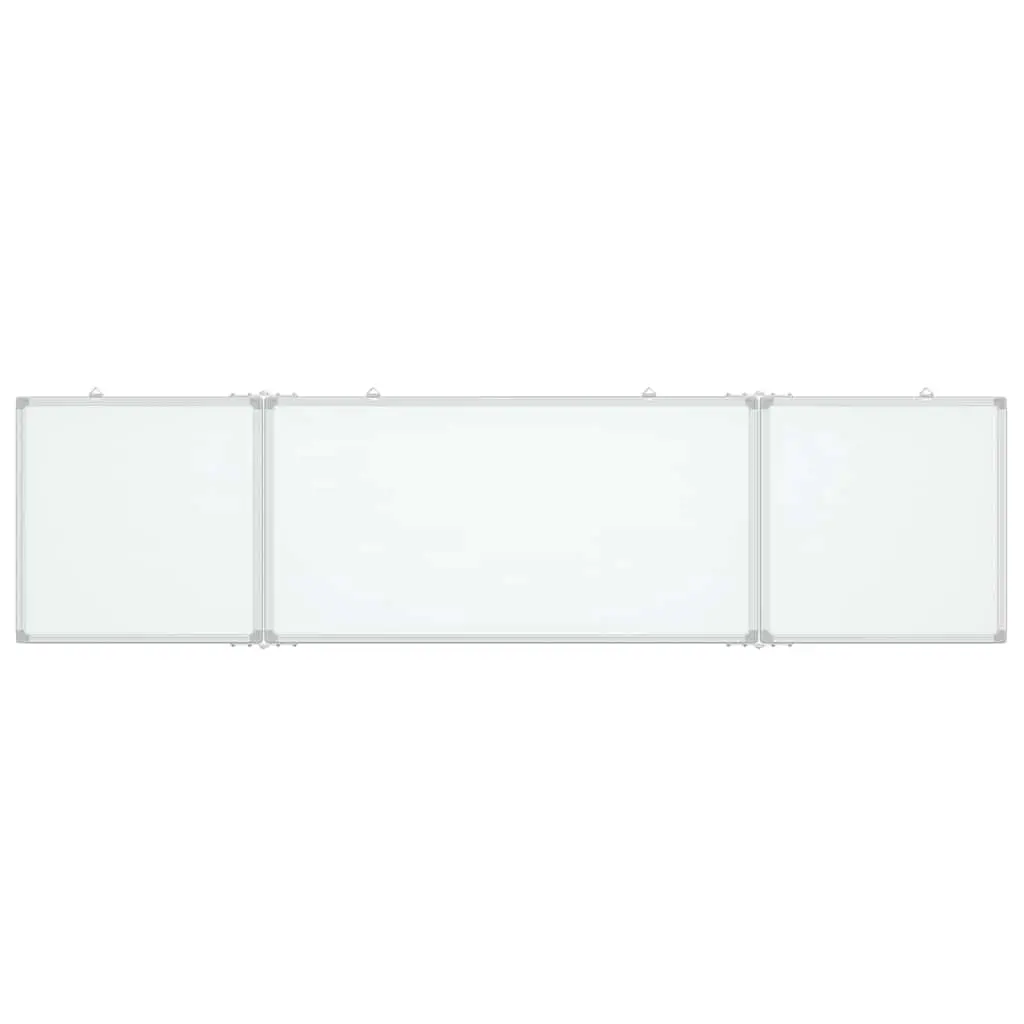 Magnetic Whiteboard Aluminium Foldable Two Panel 160 x 40 cm White