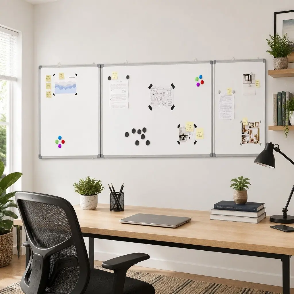 Foldable Magnetic Whiteboard 160x50 cm